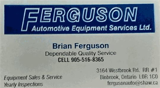 FERGUSON AUTOMOTIVE EQUIPMENT SERVICES LTD.